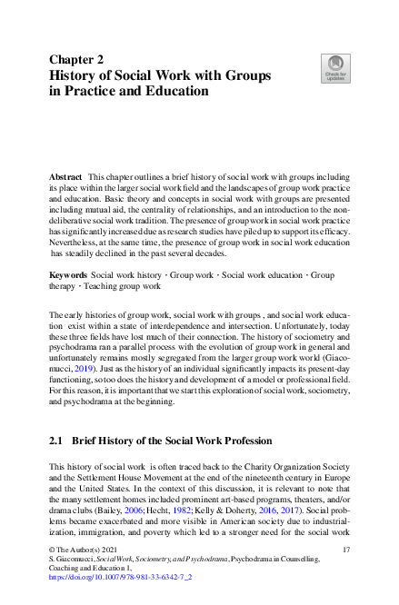 (PDF) History of Social Work with Groups in Practice and Education