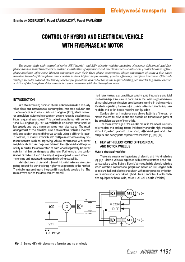 (PDF) Control of hybrid and electrical vehicle with five-phase AC motor