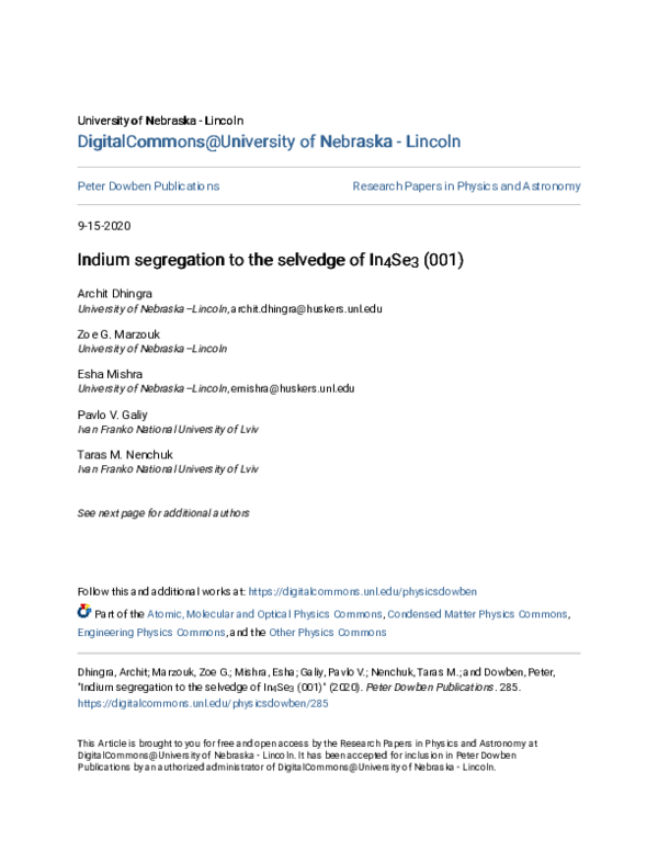 (PDF) Indium segregation to the selvedge of In\u3csub\u3e4\u3c/sub ...