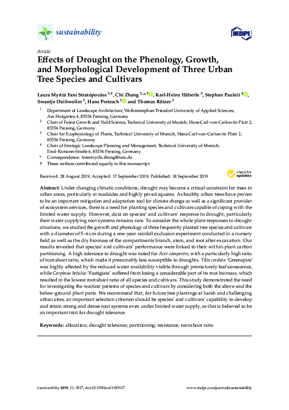 (PDF) Effects of Drought on the Phenology, Growth, and Morphological ...
