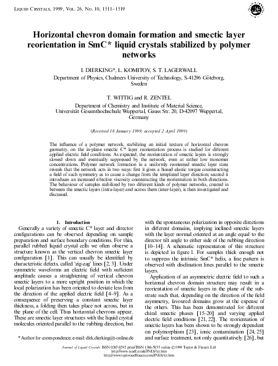 (PDF) Horizontal chevron domain formation and smectic layer ...