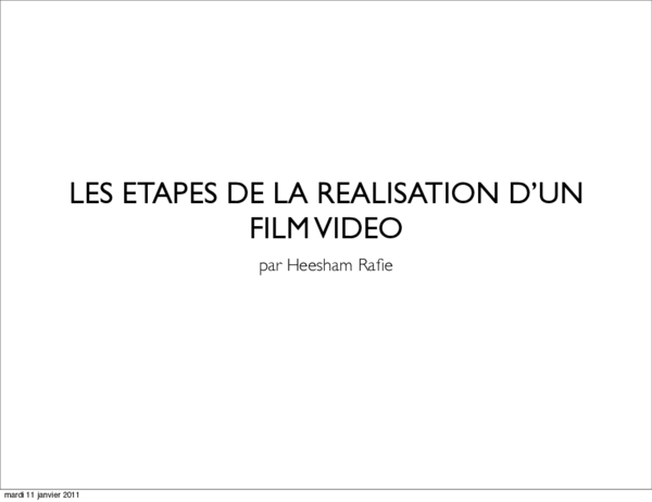 (PDF) LES ETAPES DE REALISATION D'UNE VIDEO