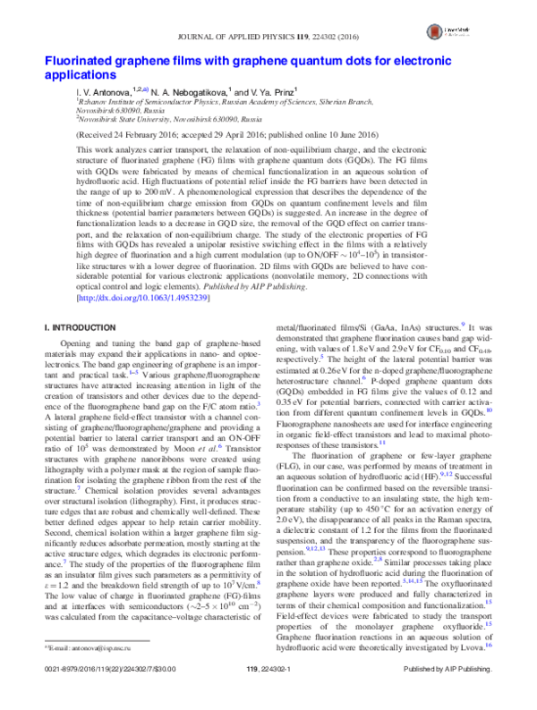 (PDF) Fluorinated graphene films with graphene quantum dots for ...