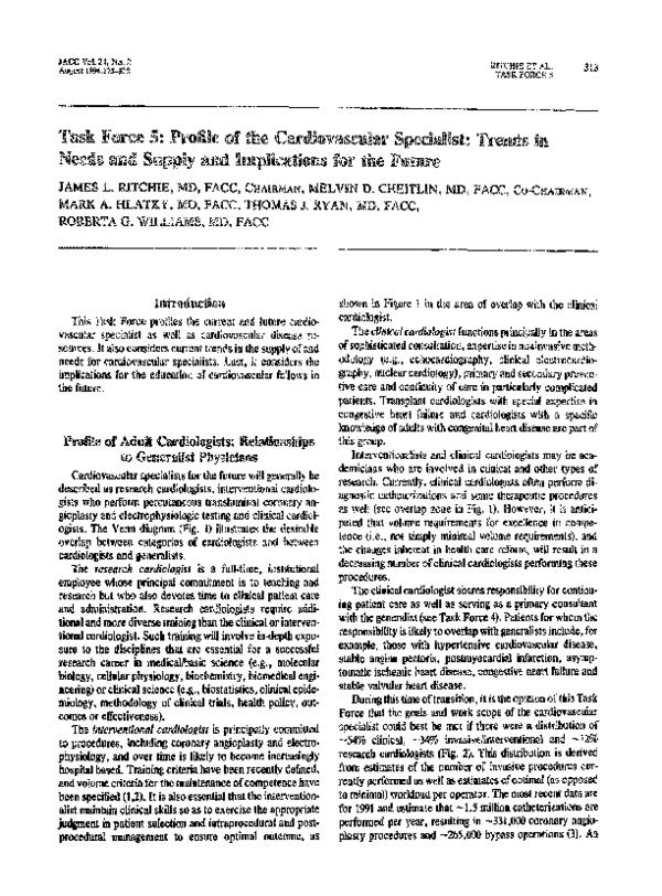 (PDF) Task force 5: Profile of the cardiovascular specialist: Trends in ...