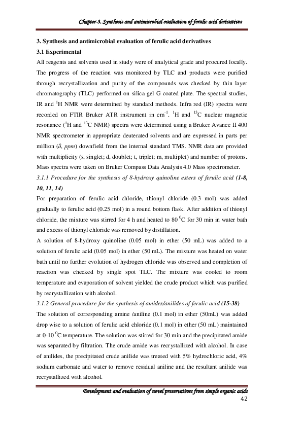 (PDF) Synthesis and antimicrobial evaluation of ferulic acid derivatives