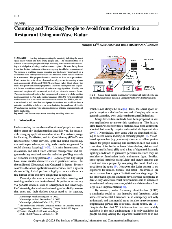 (PDF) Counting and Tracking People to Avoid from Crowded in a ...