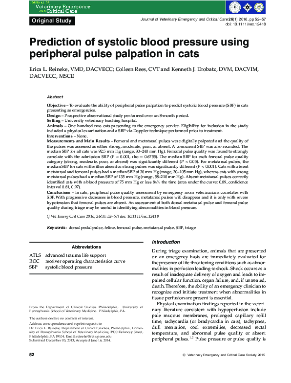 (PDF) Prediction of systolic blood pressure using peripheral pulse ...