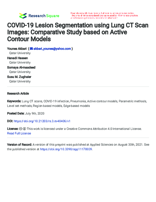(PDF) COVID-19 Lesion Segmentation using Lung CT Scan Images ...