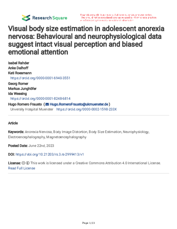 (PDF) Visual body size estimation in adolescent anorexia nervosa ...