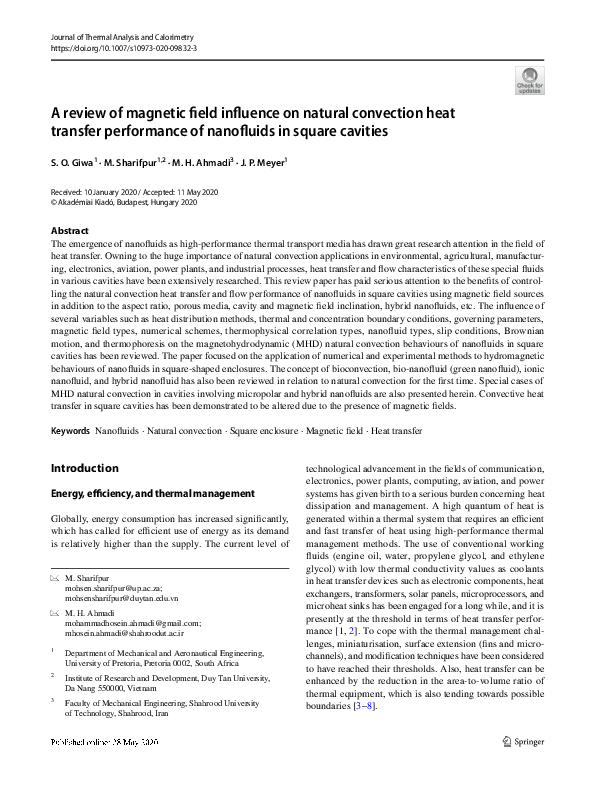 (PDF) A review of magnetic field influence on natural convection heat ...