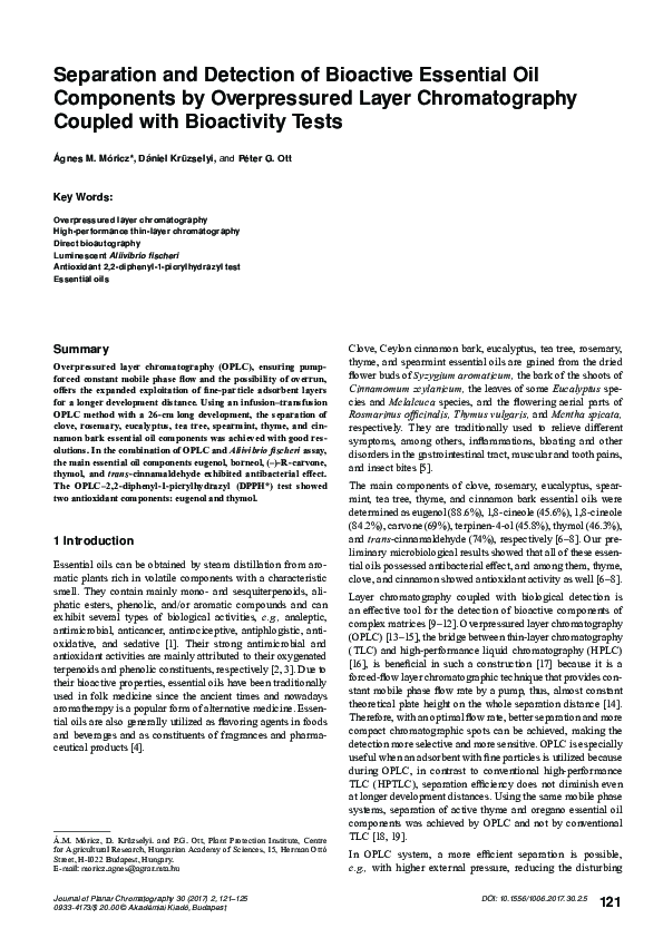 (PDF) Separation and detection of bioactive essential oil components by ...