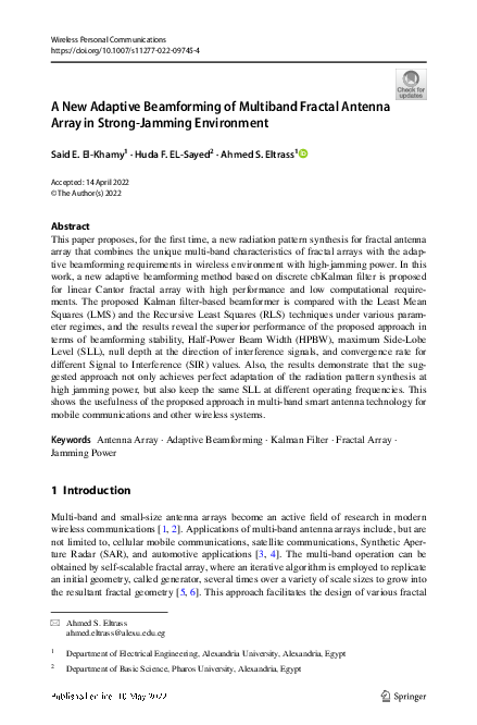 (PDF) A New Adaptive Beamforming of Multiband Fractal Antenna Array in ...