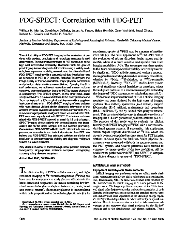 (PDF) FDG-SPECT: correlation with FDG-PET