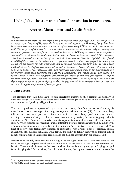 (PDF) Living labs - instruments of social innovation in rural areas