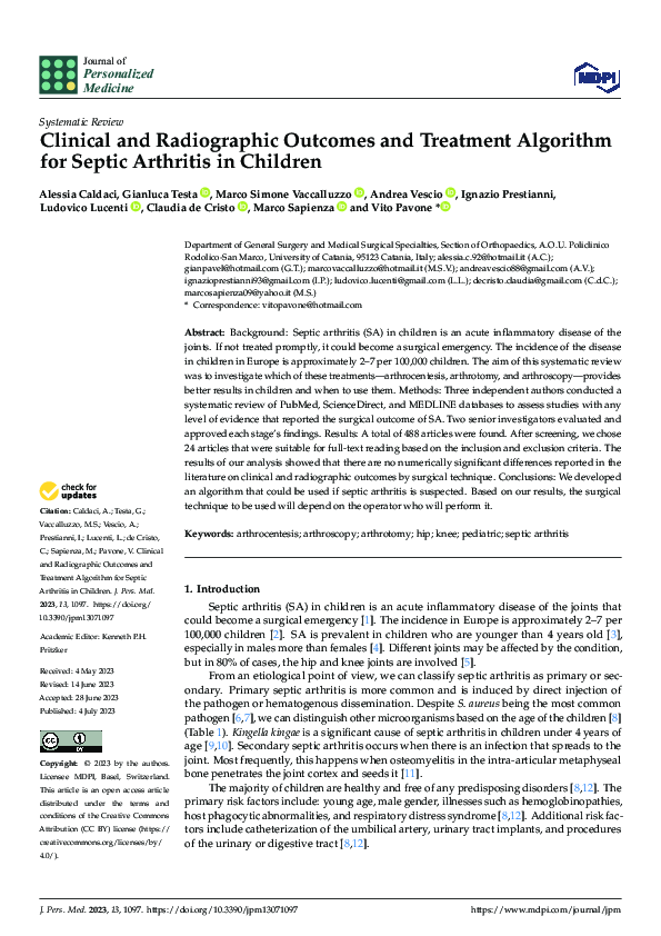 (PDF) Clinical and Radiographic Outcomes and Treatment Algorithm for ...