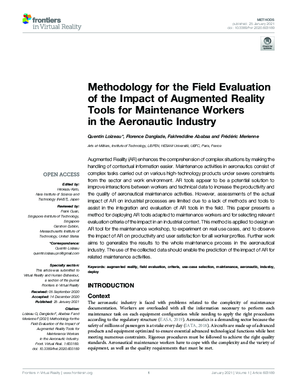 (PDF) Methodology for the Field Evaluation of the Impact of Augmented ...