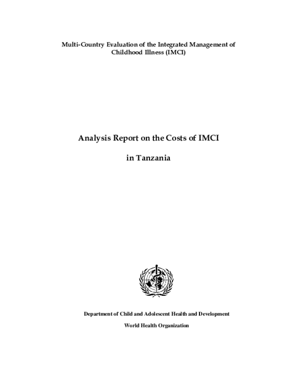 (PDF) Multi-Country Evaluation of the Integrated Management ofChildhood ...