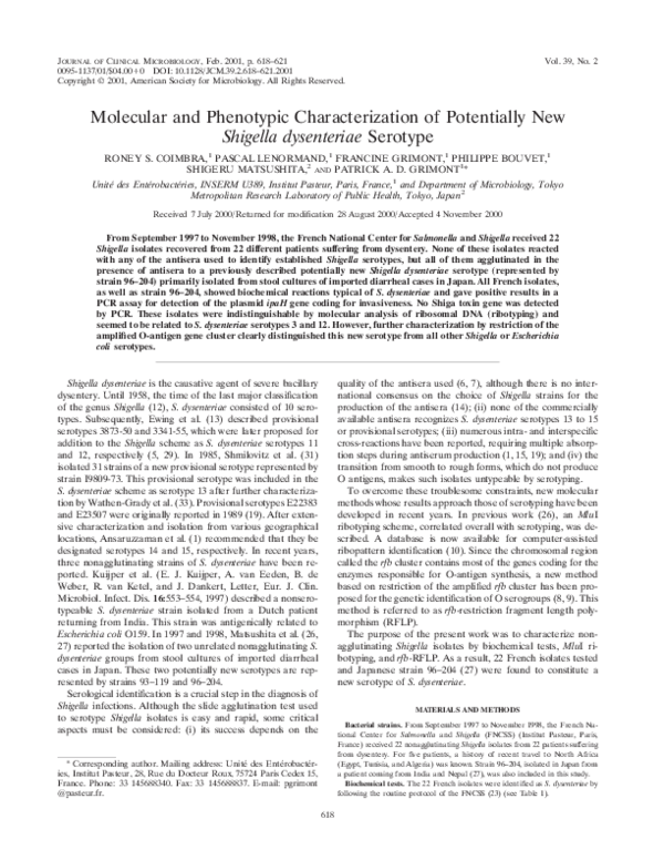 (PDF) Molecular and Phenotypic Characterization of Potentially New ...
