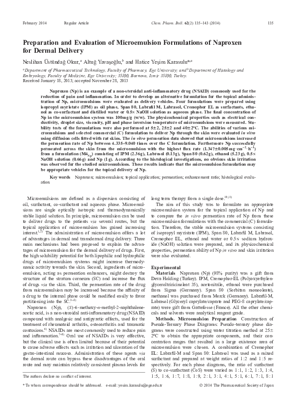 (PDF) Preparation and Evaluation of Microemulsion Formulations of ...