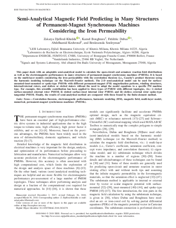 (PDF) Semi-Analytical Magnetic Field Predicting in Many Structures of ...