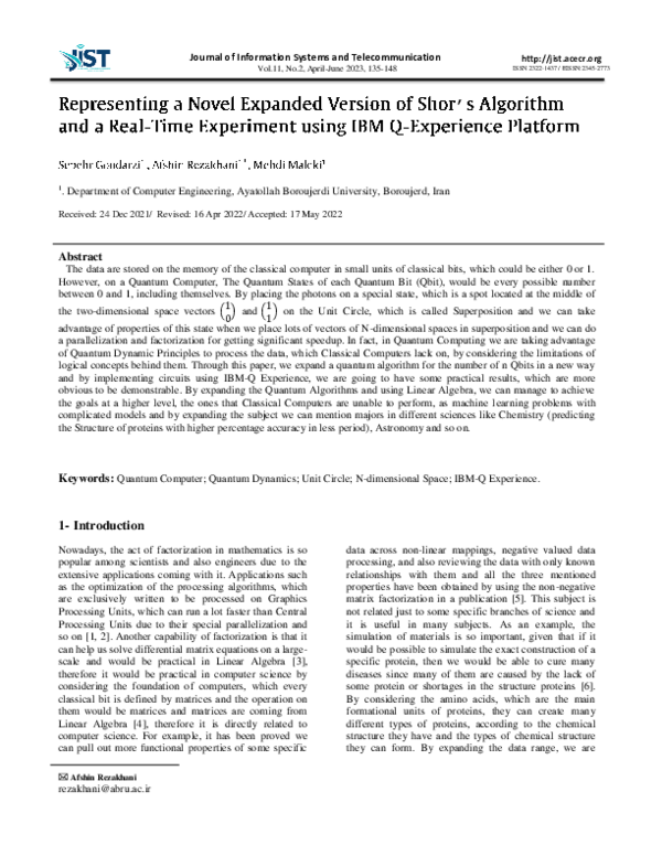 (PDF) Representing a Novel Expanded Version of Shor’s Algorithm and a ...