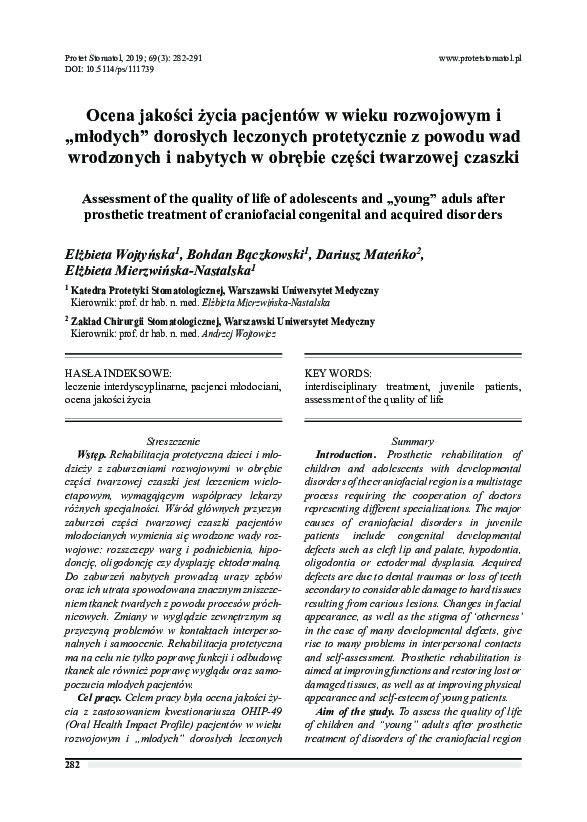 (PDF) Assessment of the quality of life of adolescents and „young ...