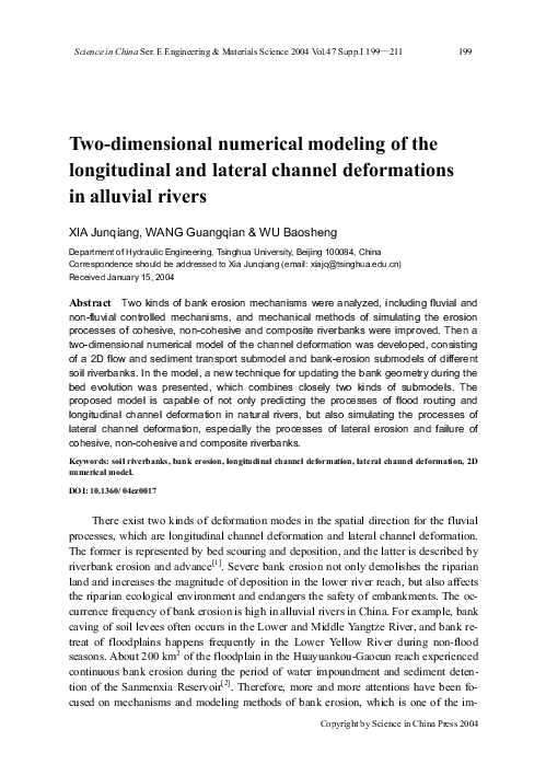 (PDF) Two-dimensional numerical modeling of the longitudinal and ...