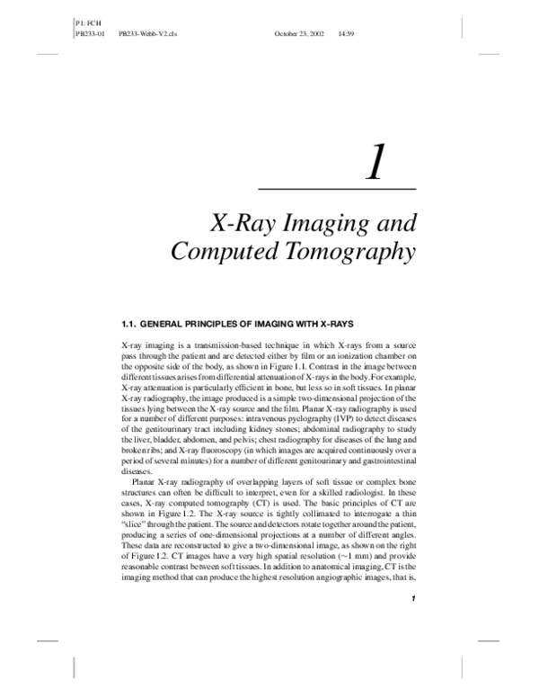 (PDF) X-Ray Imaging and Computed Tomography