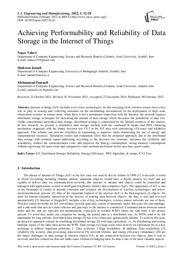 (PDF) Achieving Performability and Reliability of Data Storage in the ...