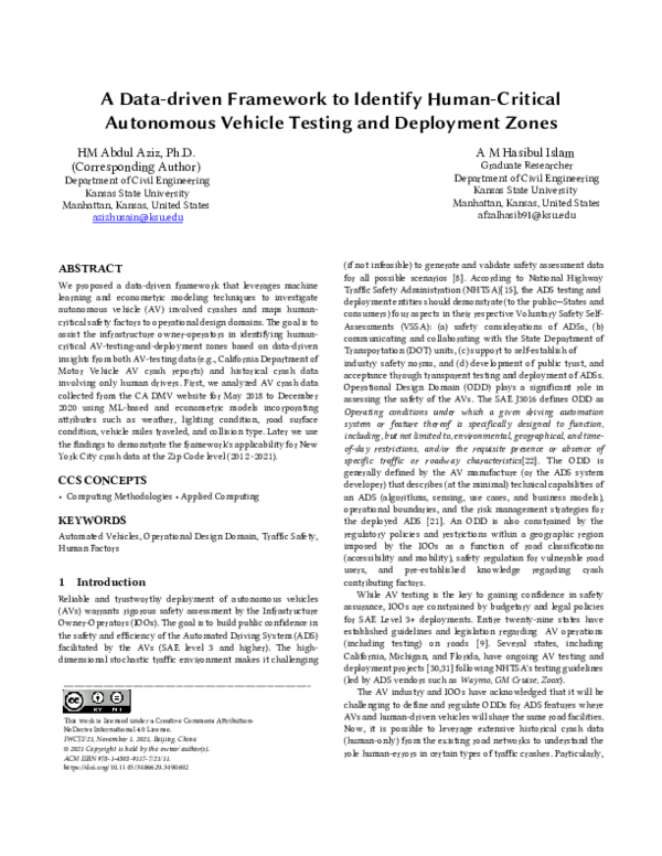 (PDF) A data-driven framework to identify human-critical autonomous ...
