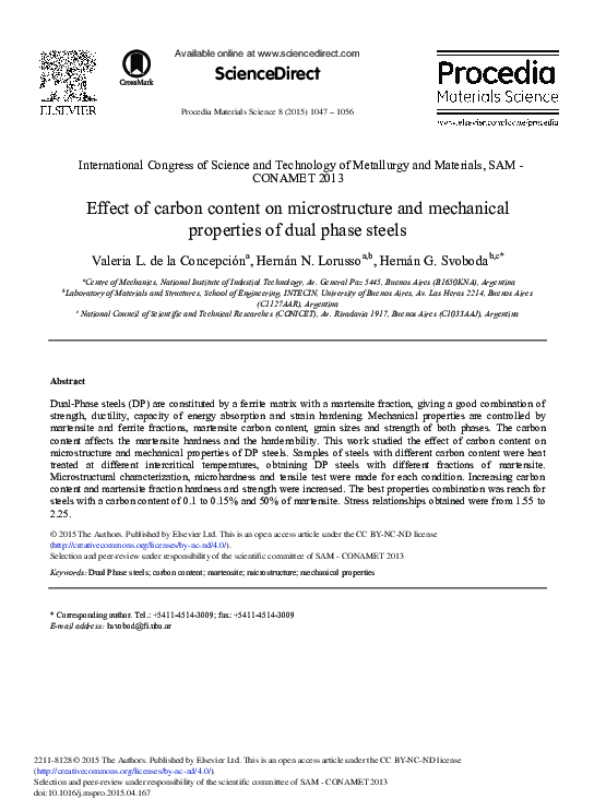 (PDF) Effect of Carbon Content on Microstructure and Mechanical ...
