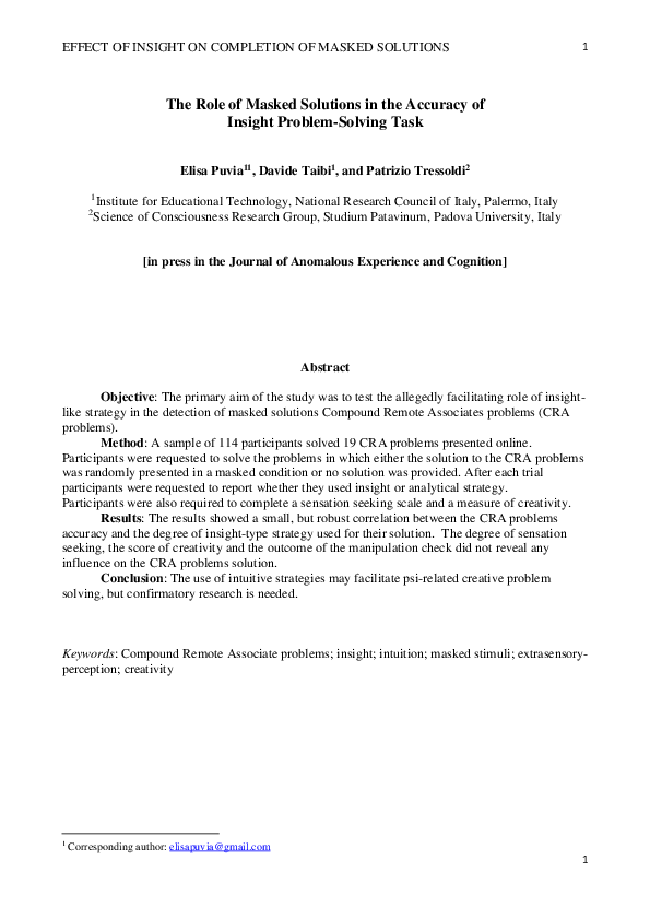 (PDF) The role of masked responses in the solution of Compound Remote ...