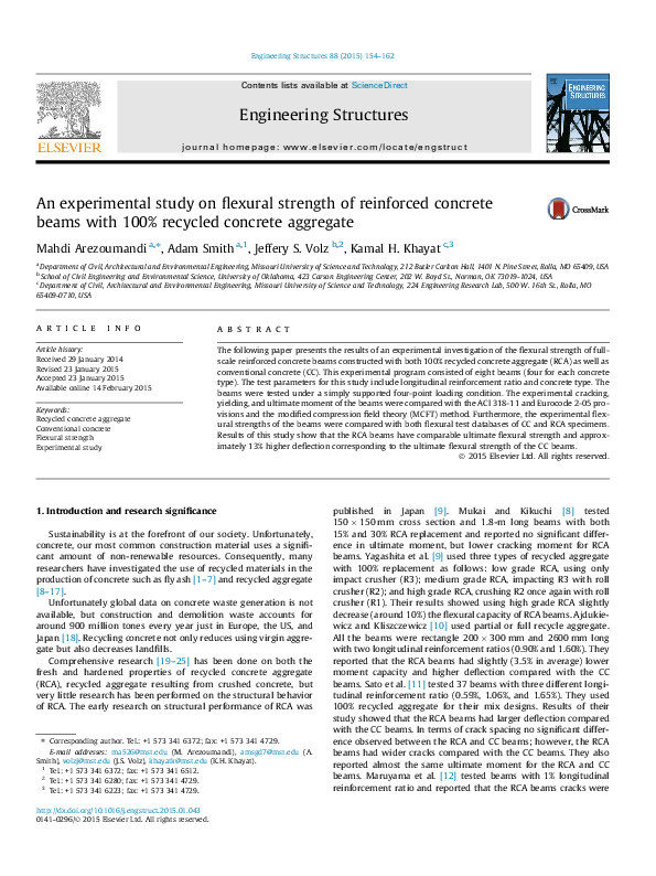(PDF) An experimental study on flexural strength of reinforced concrete ...