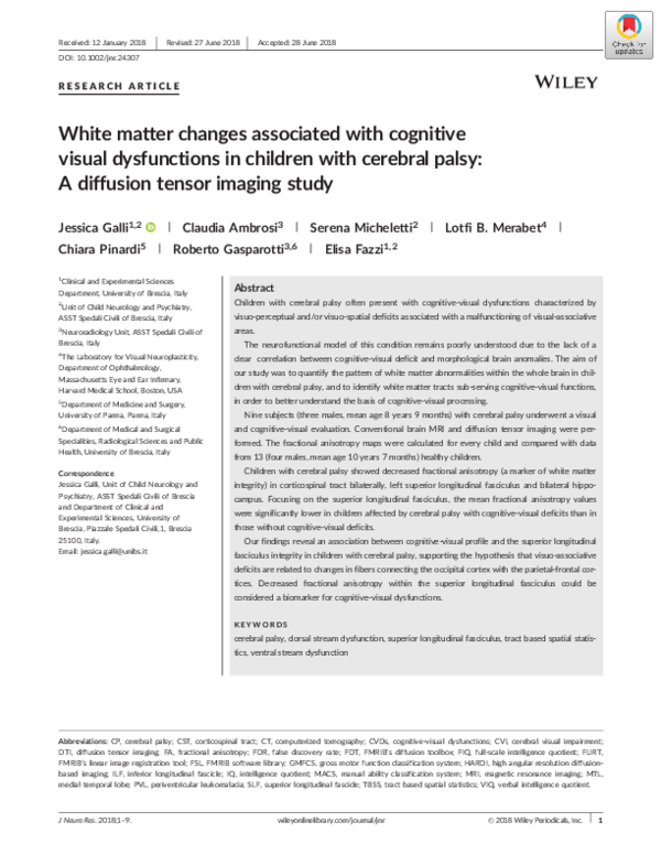 (PDF) White matter changes associated with cognitive impairment in ...
