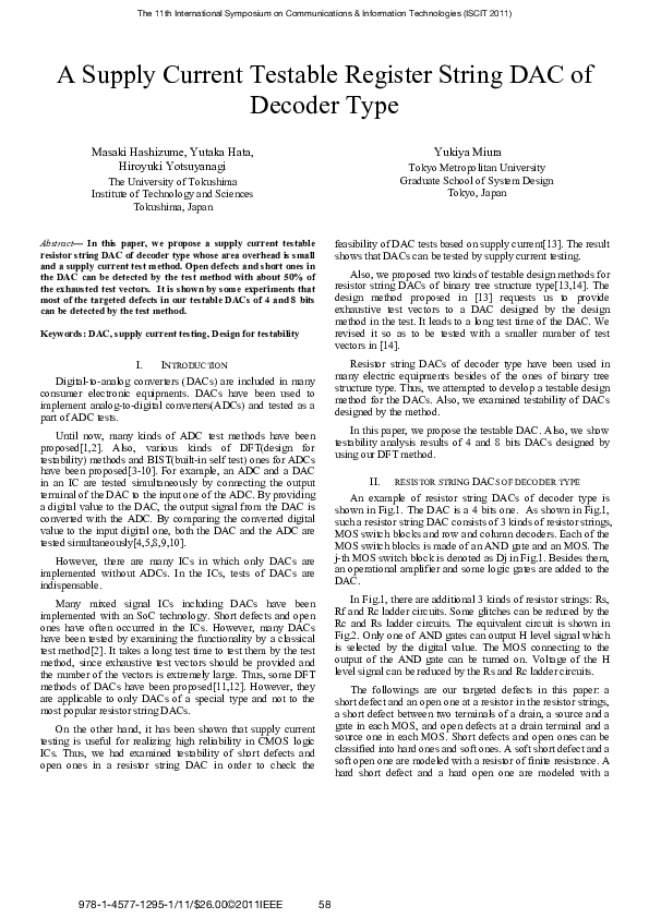 (PDF) A supply current testable register string DAC of decoder type