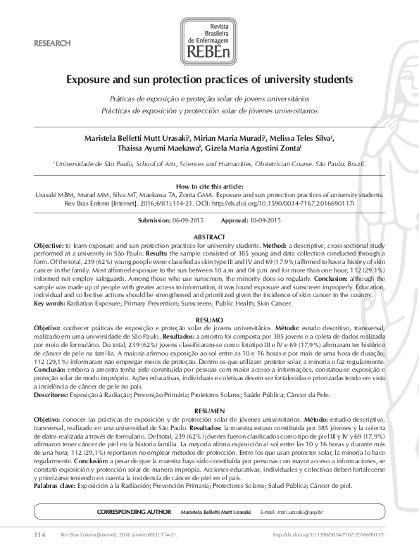 Sun Protection Practices