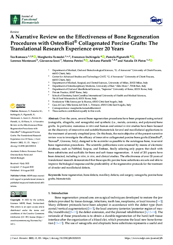 (PDF) A Narrative Review on the Effectiveness of Bone Regeneration ...