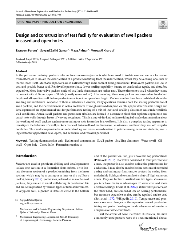 (PDF) Design and construction of test facility for evaluation of swell ...