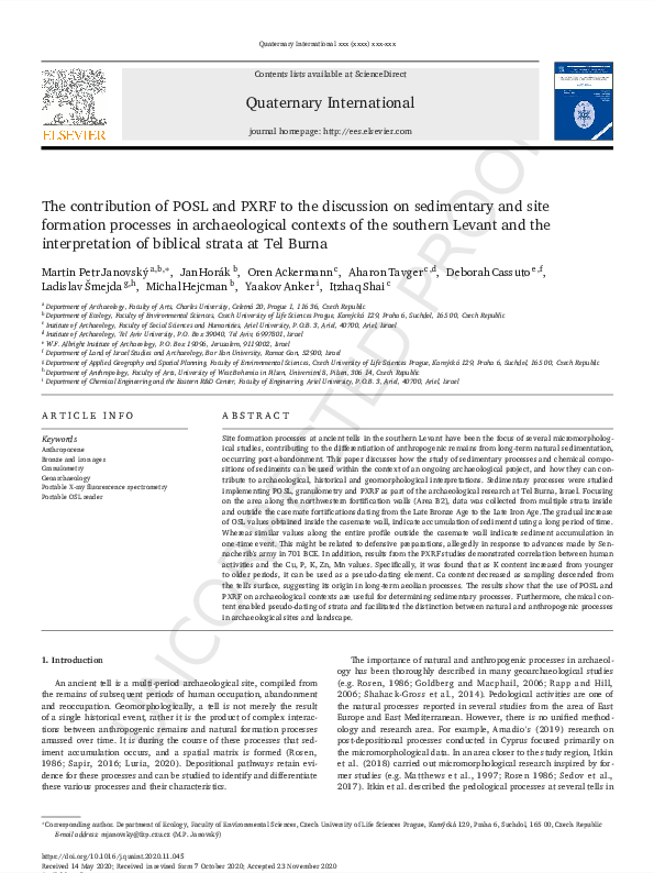 (PDF) Janovský, M.P. et al., The Contribution of POSL and PXRF to the ...