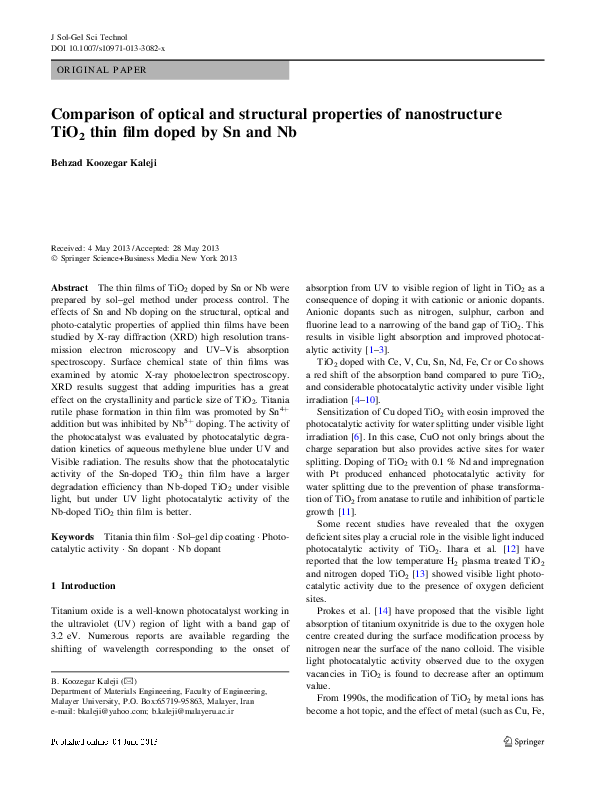 (PDF) Comparison of optical and structural properties of Cu doped and ...
