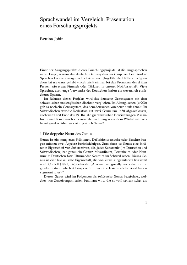 (PDF) Sprachwandel im Vergleich : Präsentation eines Forschungsprojekts