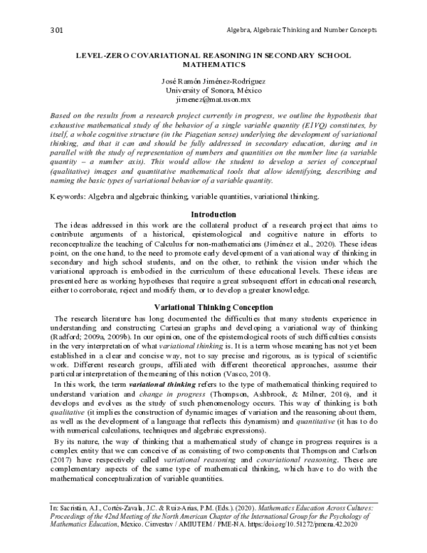 (PDF) Level-zero covariational reasoning in secondary school ...