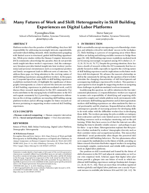 (PDF) Many Futures of Work and Skill: Heterogeneity in Skill Building ...