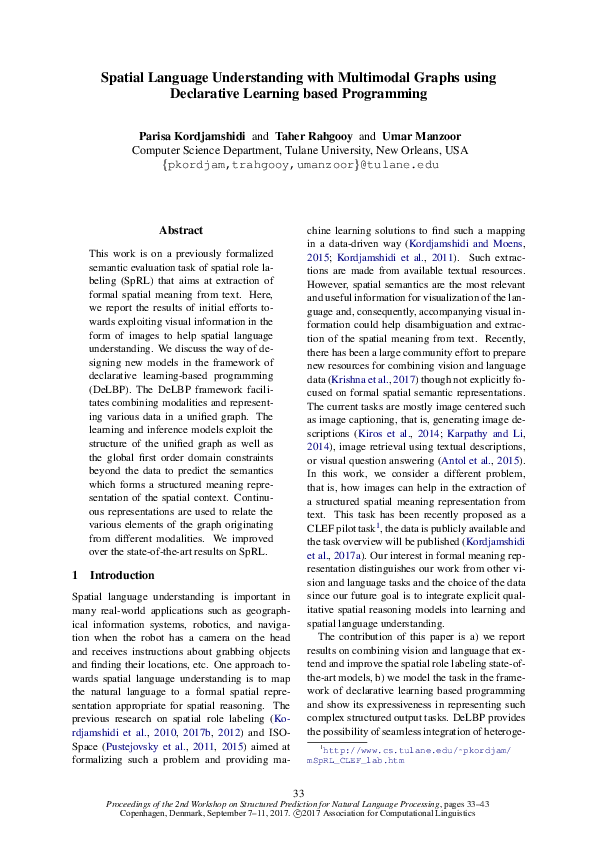 (PDF) Spatial Language Understanding with Multimodal Graphs using ...