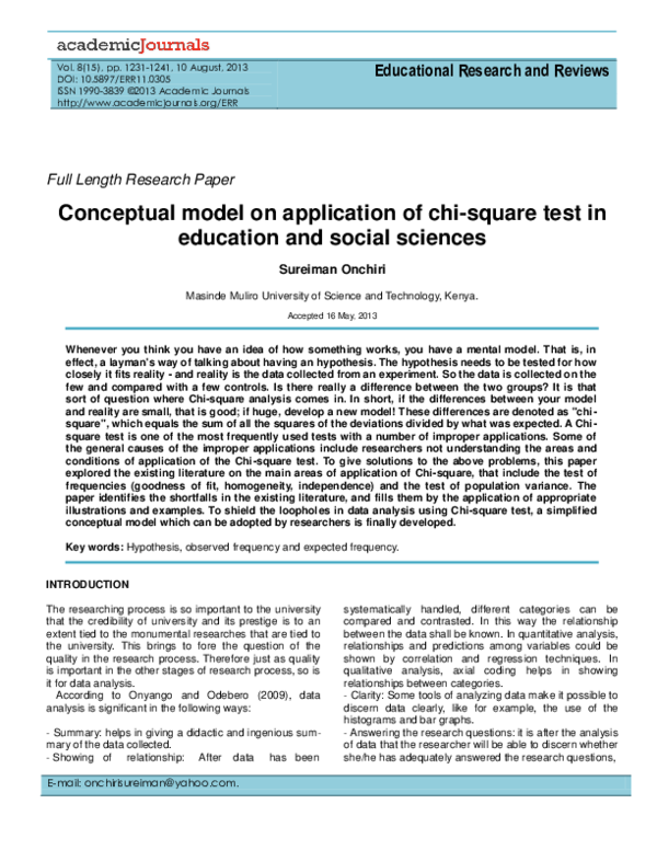 (PDF) Conceptual model on application of chi-square test in education ...
