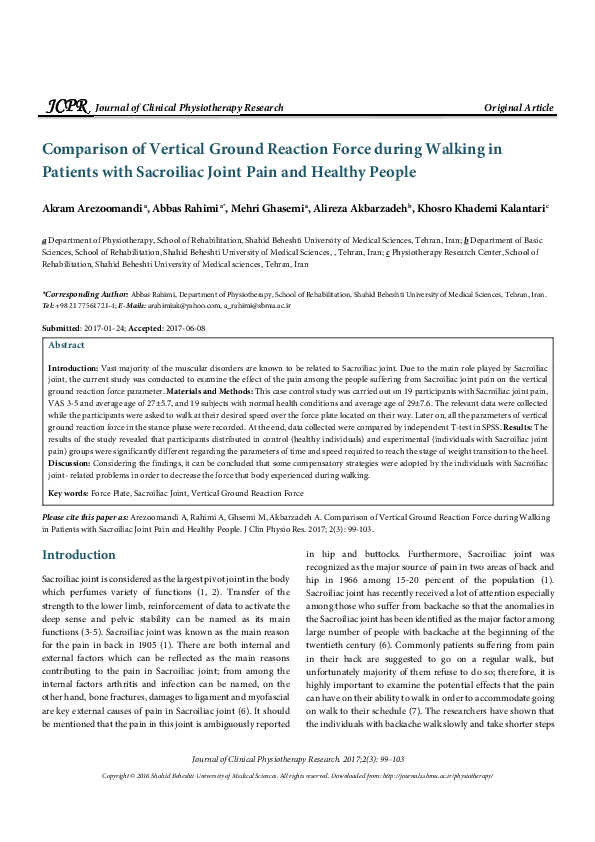 (PDF) Comparison of Vertical Ground Reaction Force during Walking in ...