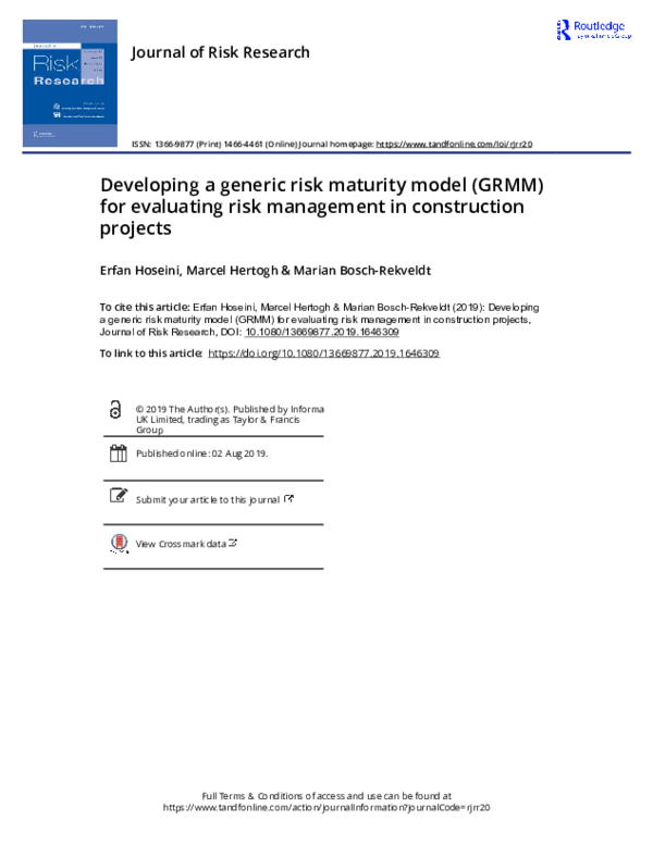 (PDF) Developing a generic risk maturity model (GRMM) for evaluating ...