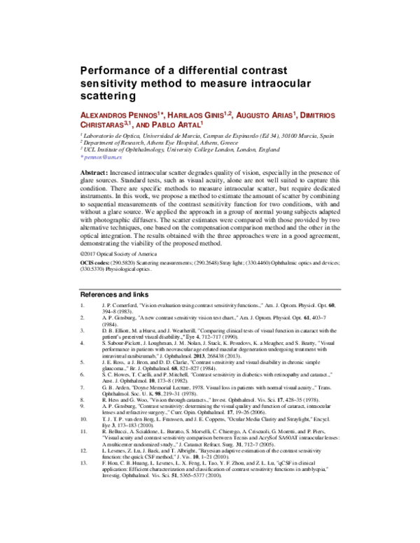 (PDF) Performance of a differential contrast sensitivity method to ...