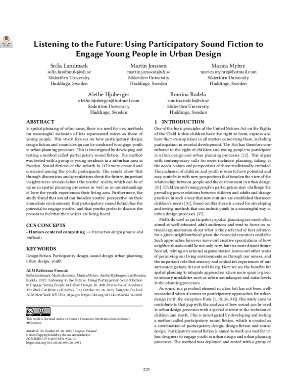 (PDF) Listening to the Future: Using Participatory Sound Fiction to ...