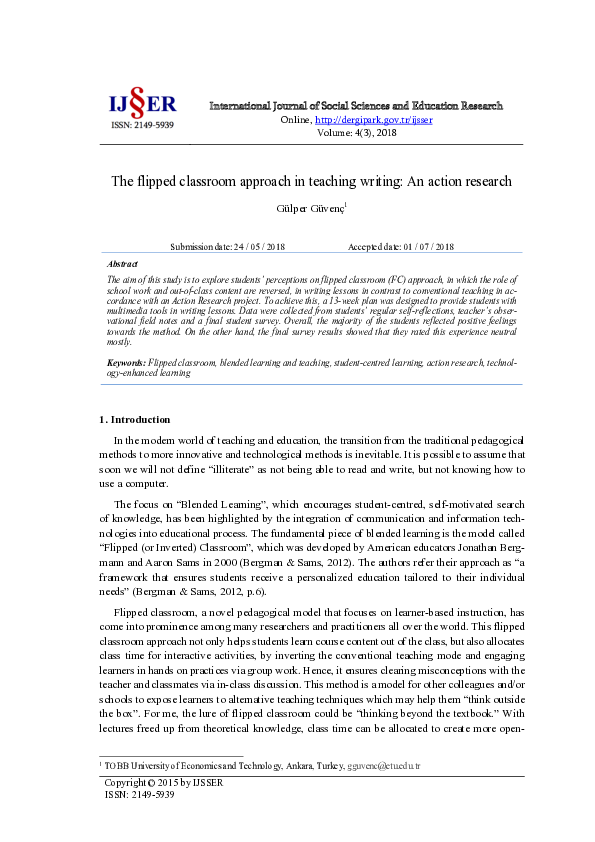 (PDF) The flipped classroom approach in teaching writing: An action ...